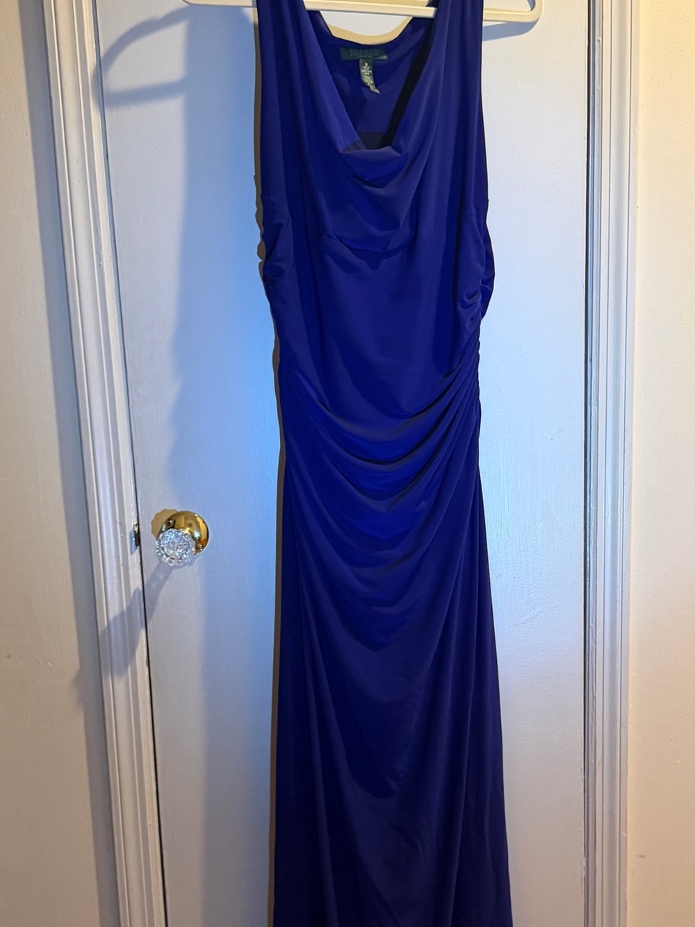 Ralph Lauren Royal Blue Draped Maxi Dress